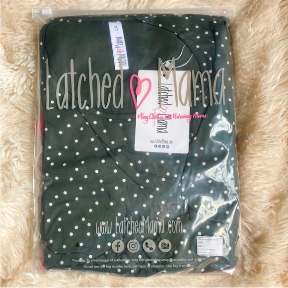 Latched Mama Olive Dots Petal Maxi Nursing Dress M NWT - Picture 5 of 6